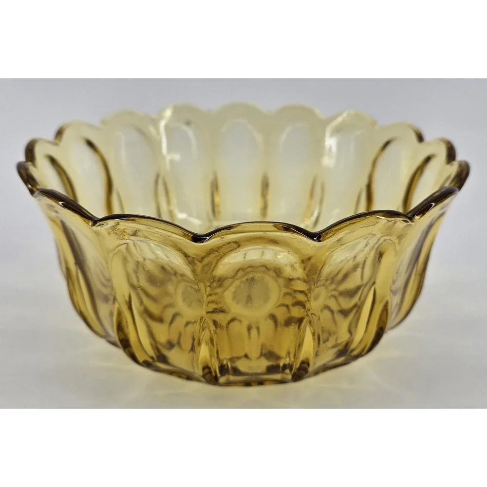 Vtg 70's Anchor Hocking FAIRFIELD Amber Gold 9